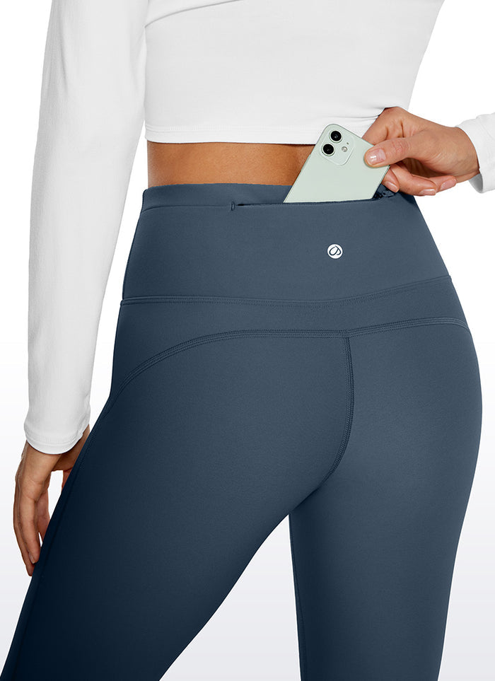 CRZ YOGA Womens Fleece Lined Flare Leggings 31" Stelindigo