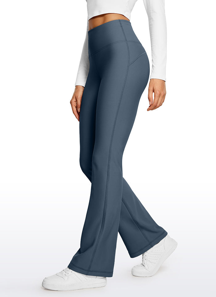 CRZ YOGA Womens Fleece Lined Flare Leggings 31" Stelindigo