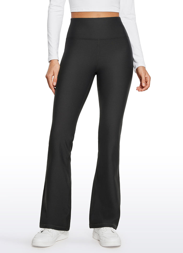 CRZ YOGA Womens Fleece Lined Flare Leggings 31" Black