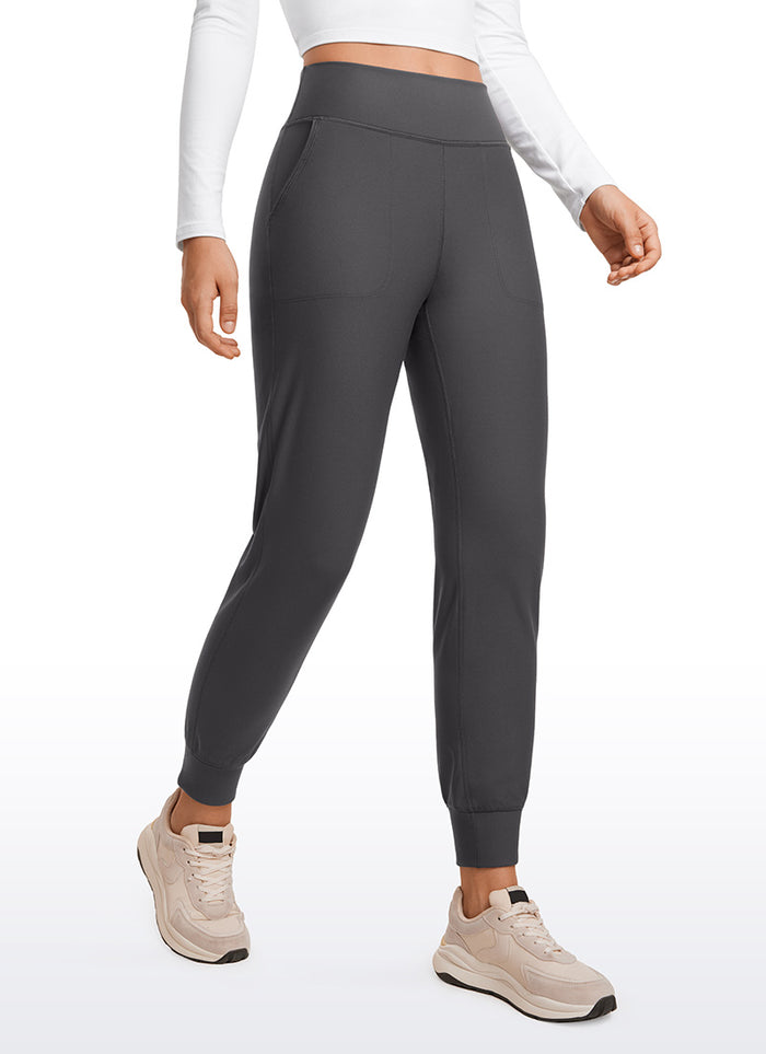 CRZ YOGA Womens Fleece Lined Soft Workout Joggers with Pockets 27.5" Ink Gray