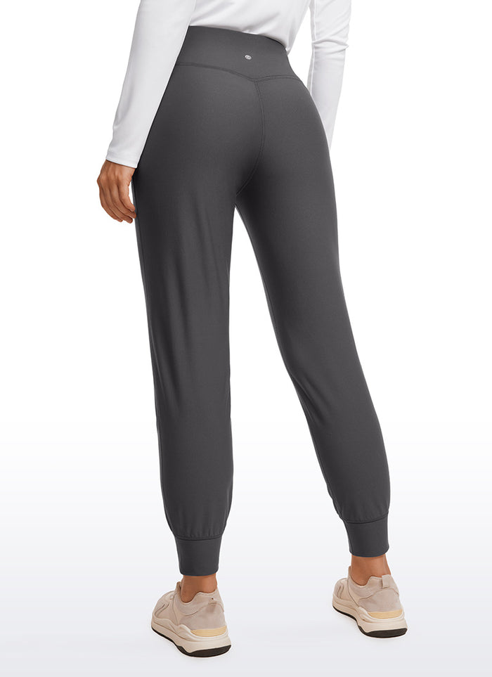 CRZ YOGA Womens Fleece Lined Soft Workout Joggers with Pockets 27.5" Ink Gray