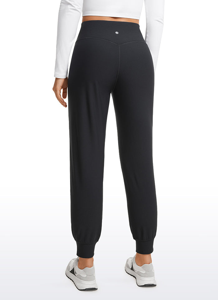 CRZ YOGA Womens Fleece Lined Soft Workout Joggers with Pockets 27.5" Black