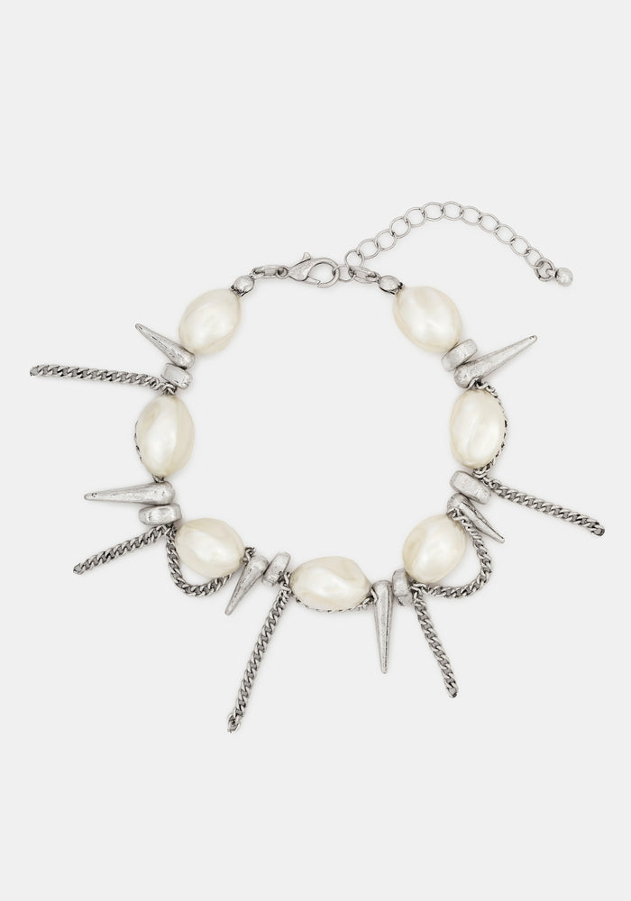 Flittex Spike Faux Pearl Bracelet