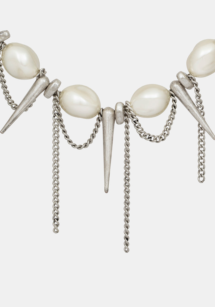 Flittex Spike Faux Pearl Choker