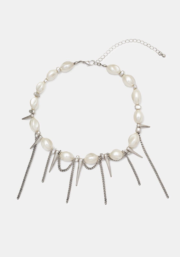Flittex Spike Faux Pearl Choker