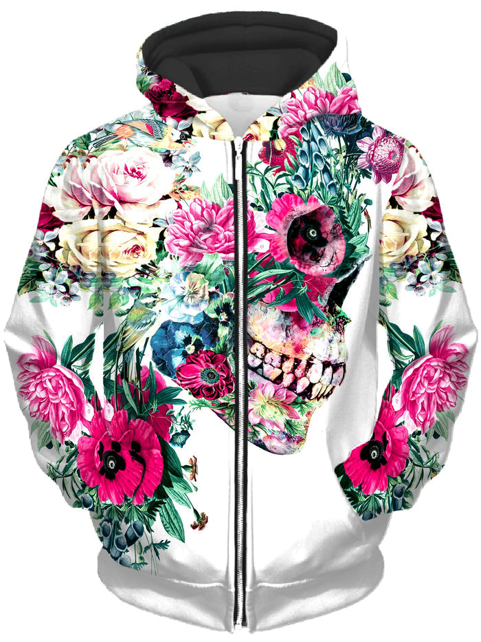 Floral Dorian Unisex Zip-Up Hoodie Riza Peker Epic Hoodie