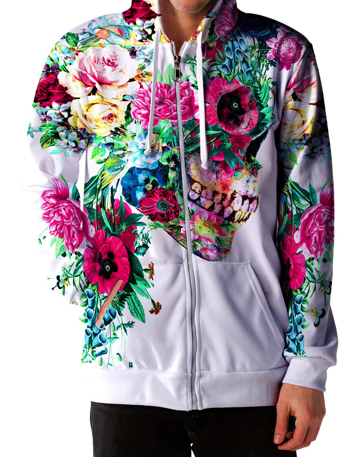 Floral Dorian Unisex Zip-Up Hoodie Riza Peker Epic Hoodie