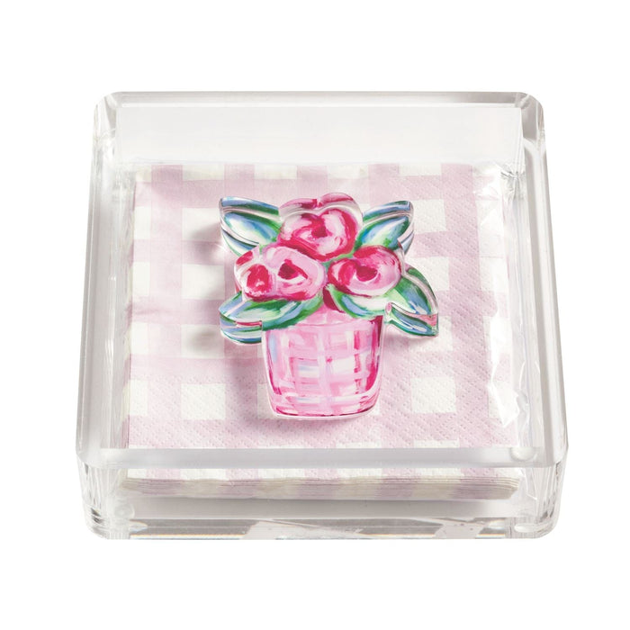 Flower Napkin Holder with Weight Mud Pie Napkins