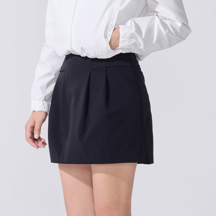 Folded A-line skirt (Black)
