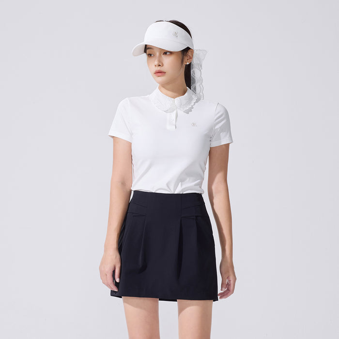 Folded A-line skirt (Black)