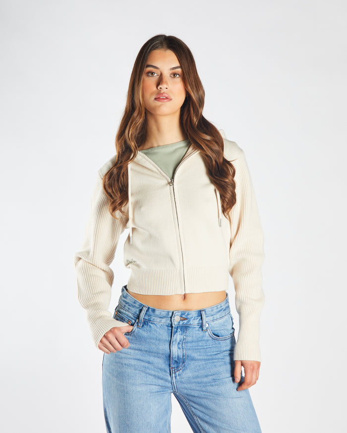 Francey Knit Stone White