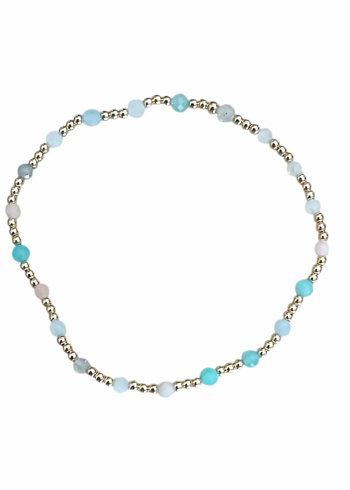 Gemstone Gold Sincerity Pattern 3mm Bead Bracelet - Hot Mess e.newton Designs BRACELET