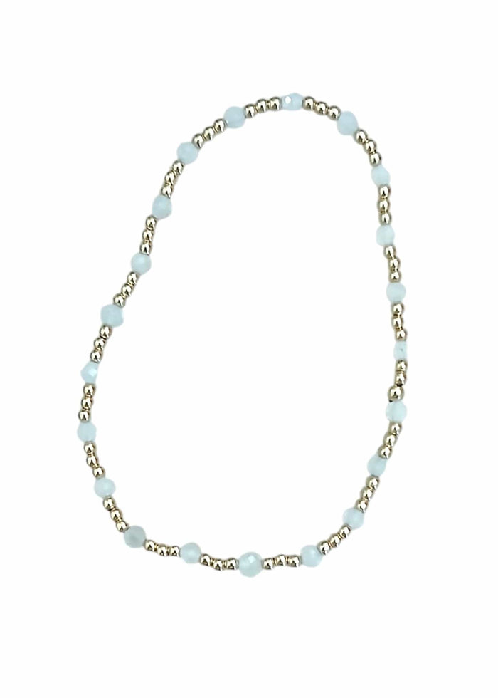 Gemstone Gold Sincerity Pattern 3mm Bead Bracelet - Moonstone e.newton Designs BRACELET
