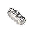 Gents Oxidized Silver Claddagh Band