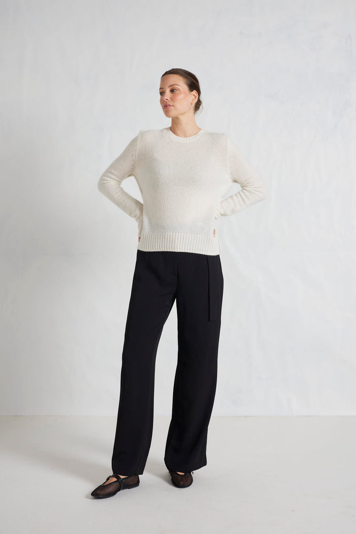 Georgia Cashmere Sweater in Cloud Dancer