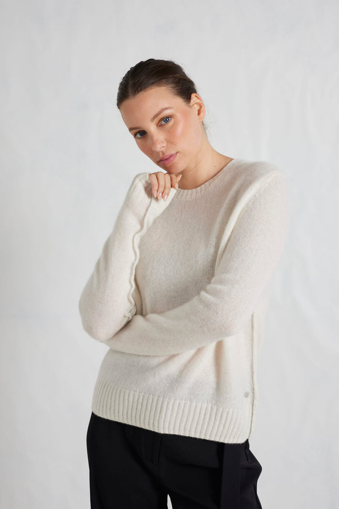Georgia Cashmere Sweater in Cloud Dancer
