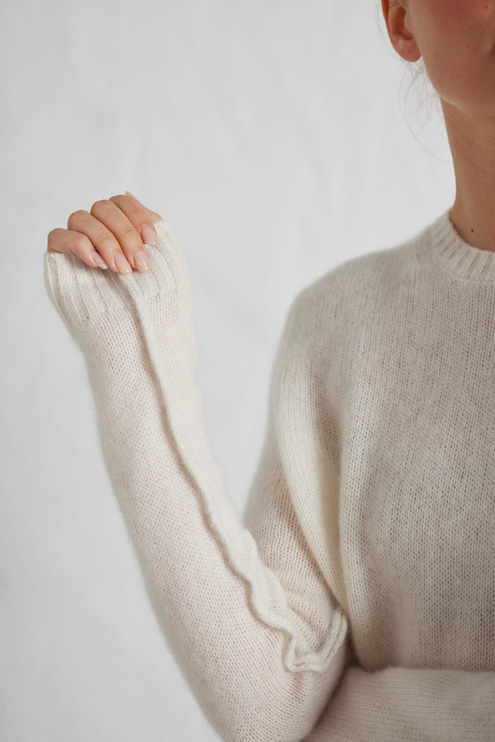 Georgia Cashmere Sweater in Cloud Dancer