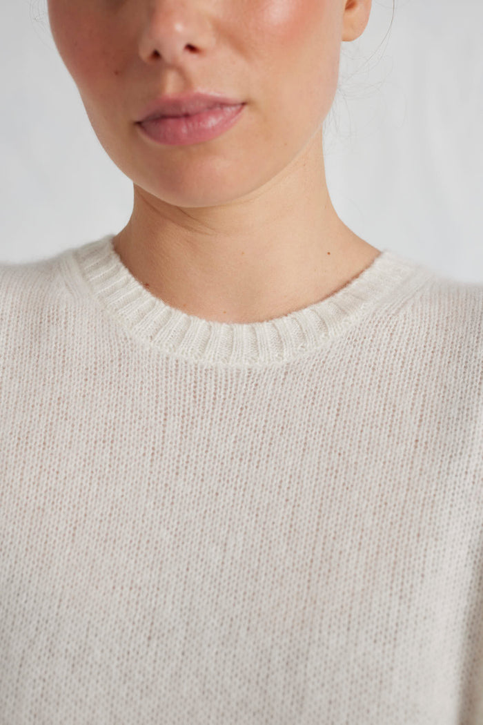 Georgia Cashmere Sweater in Cloud Dancer