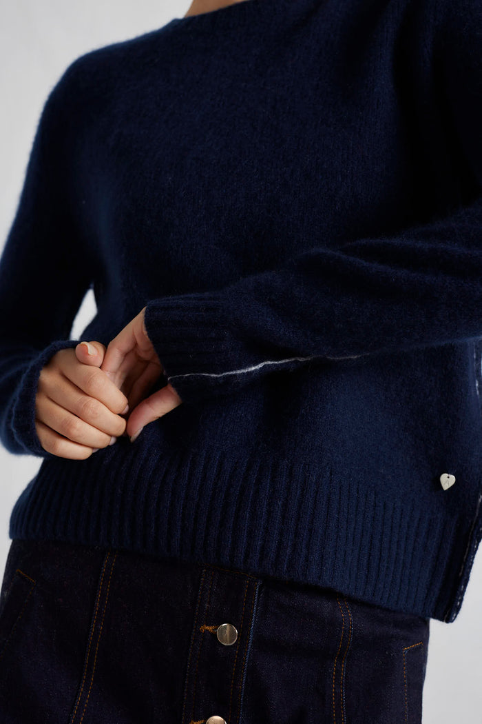 Georgia Cashmere Sweater in Midnight Navy