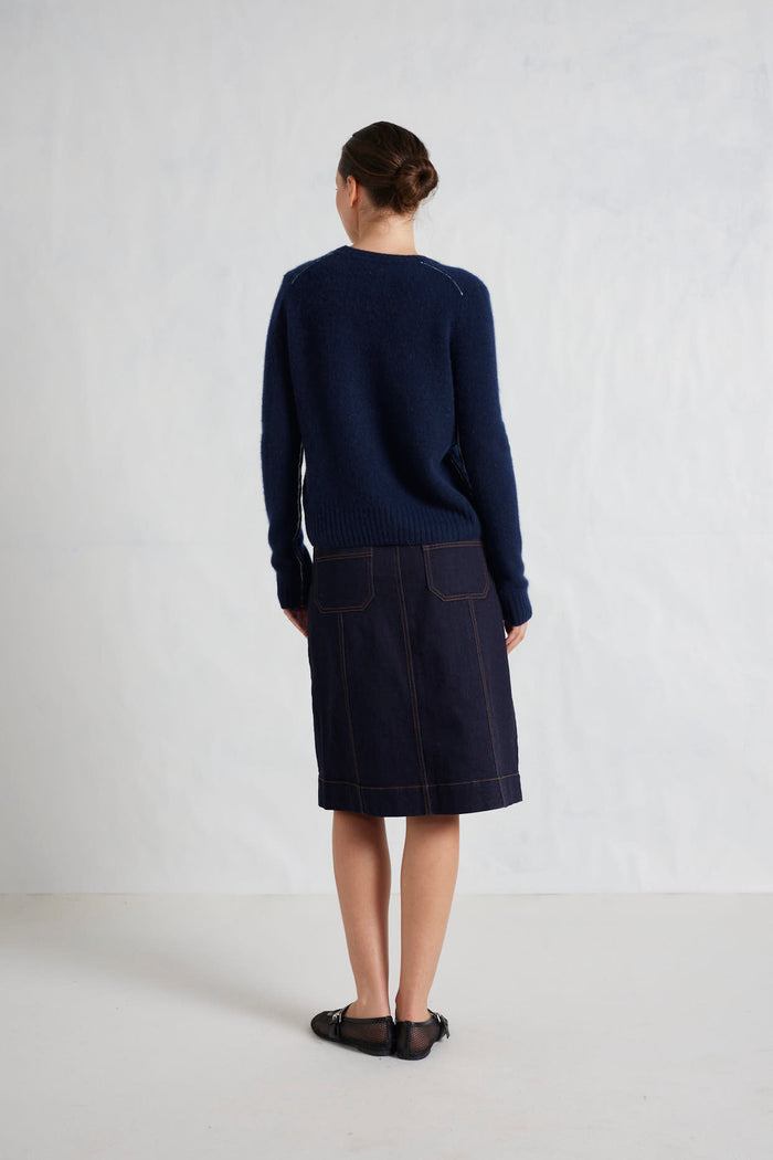 Georgia Cashmere Sweater in Midnight Navy
