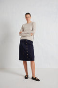 Alessandra Knitwear Georgia Cashmere Sweater in Seashell