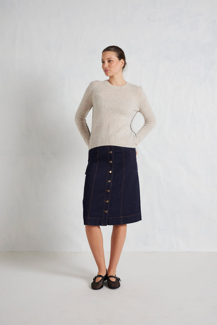 Georgia Cashmere Sweater in Seashell