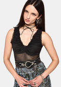 Gia Ruche Mesh Top