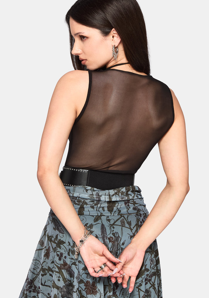 Gia Ruche Mesh Top