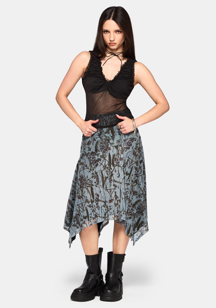 Gia Ruche Mesh Top