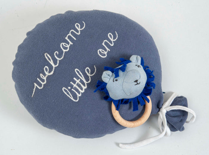 Gift Set of 2 (Cushion, Lion Rattle) | 100% Organic Cotton - Mojopanda Organic  Store