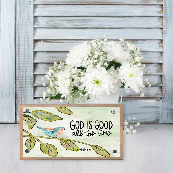 God is Good All the Time Bird Driftwood Happy Block Baxter & Me