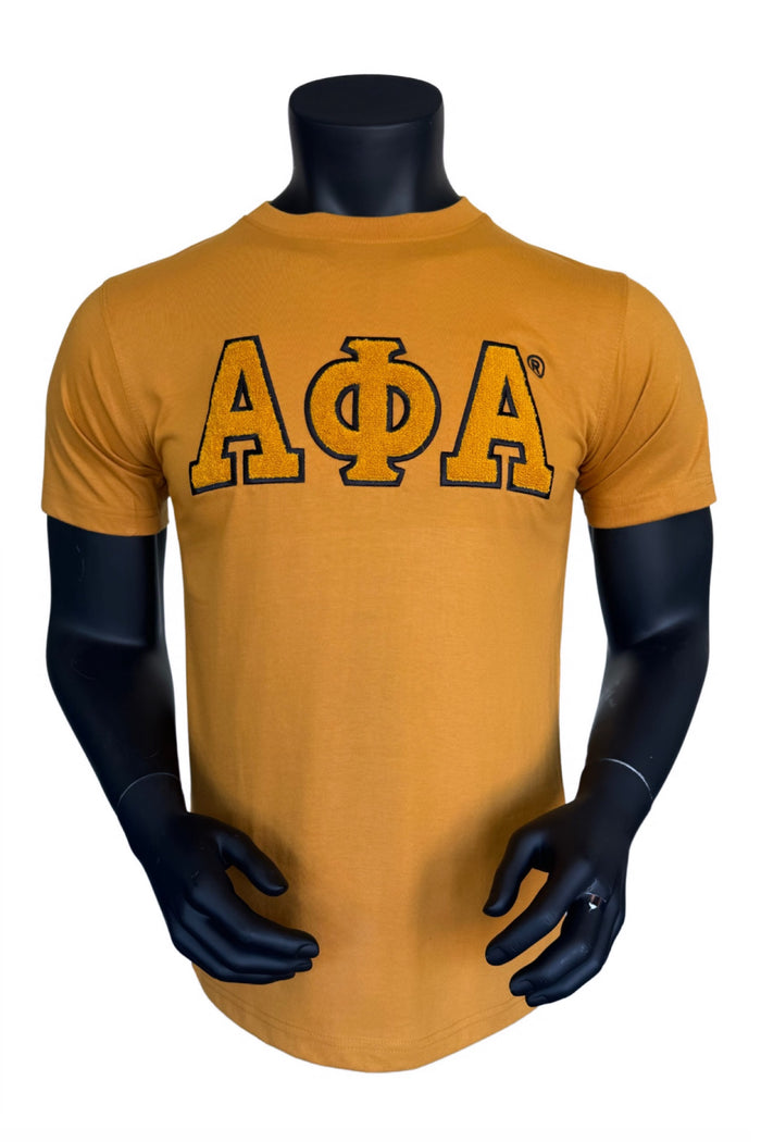 Gold ΑΦΑ APhiA Sleeve Chenille Tee