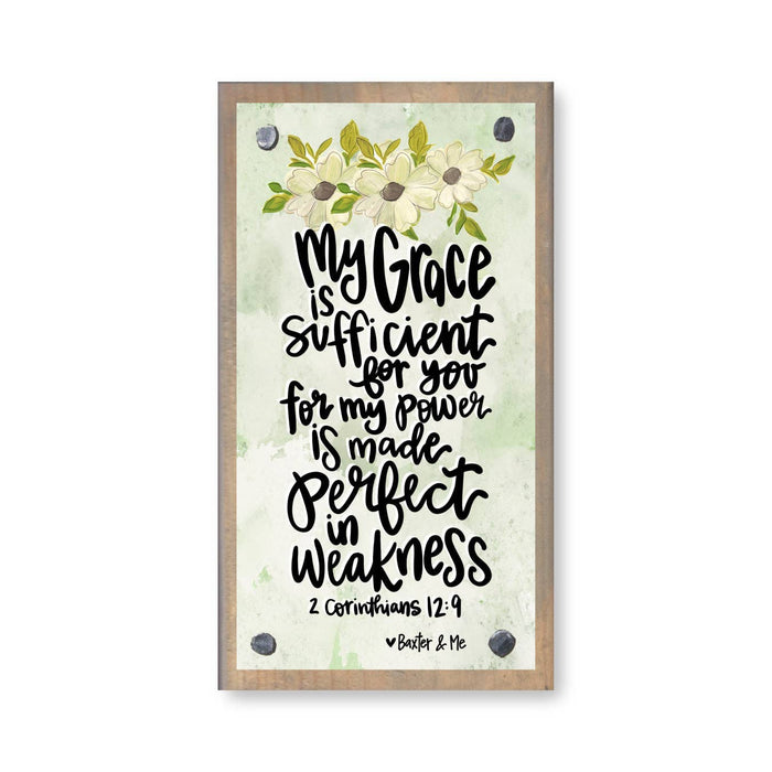 Grace is Sufficient Driftwood Happy Block Baxter & Me