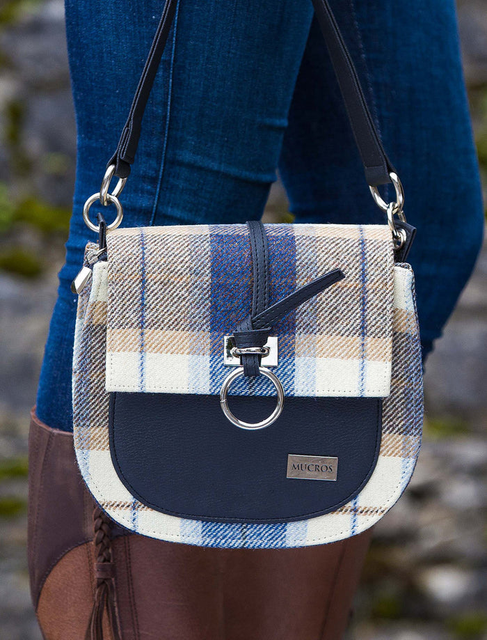 Grace Tweed Bag - Cream Navy & Beige #color_cream-navy-beige