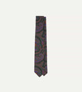 Green Acanthus Print Silk Self Tipped Tie