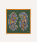 Green Jumbo Paisley Print Silk Bandana