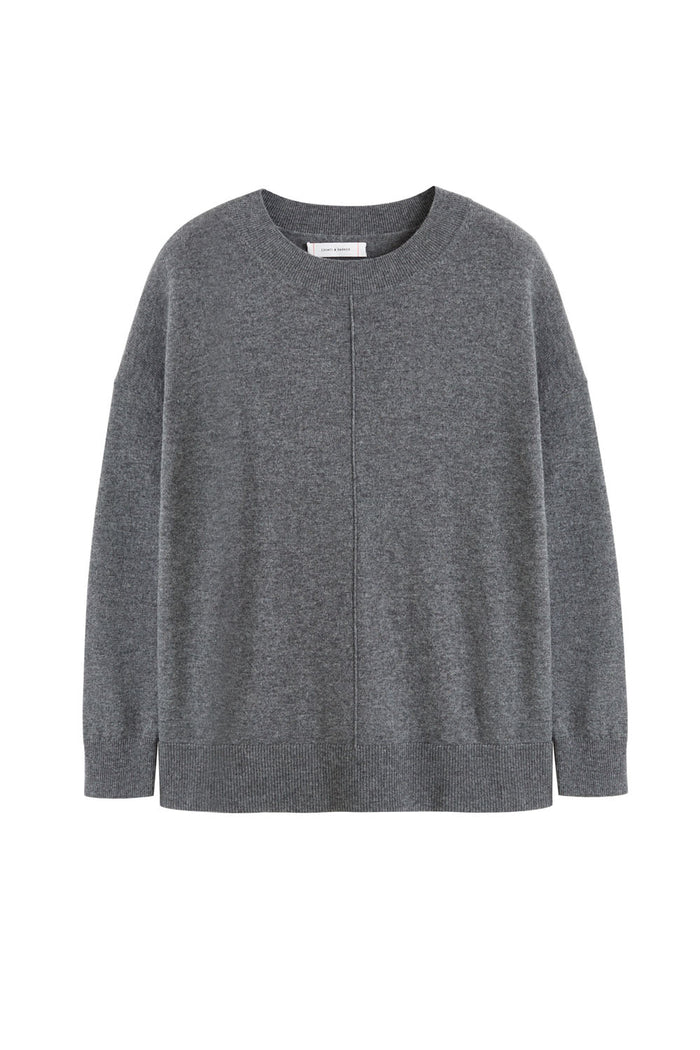 Grey Wool-Cashmere Slouchy Sweater