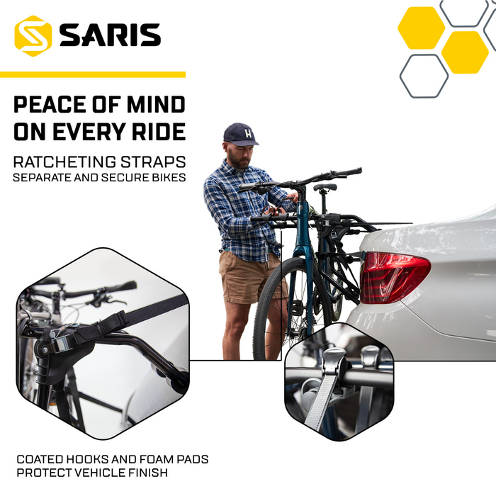 Saris Bones EX Trunk Rack — heavy duty straps for every adventure callout
