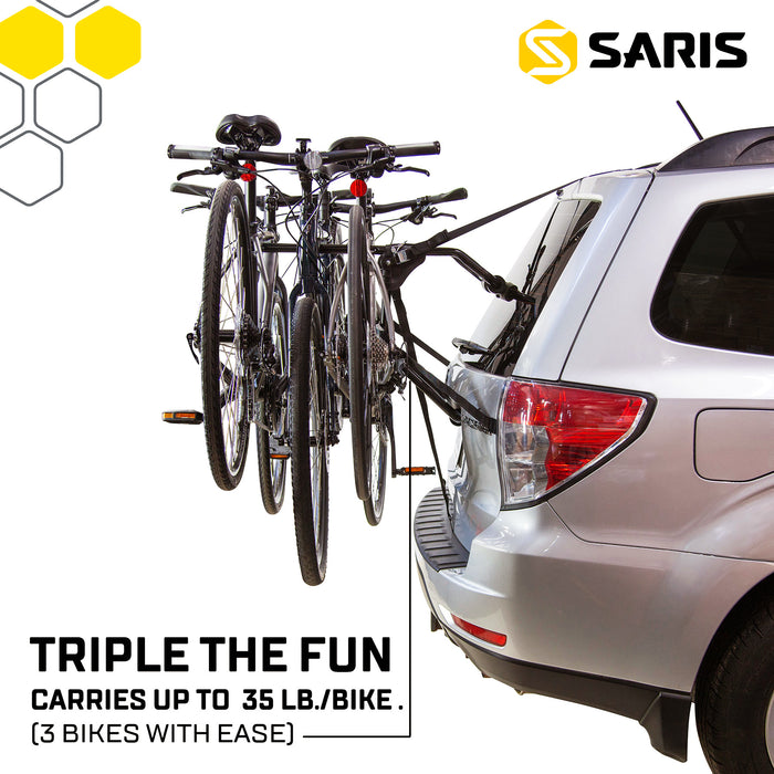 Saris Guardian 2-Bike Trunk Rack — anti-sway strap across both bikes