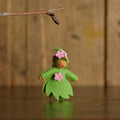 Handmade Small Wool Hanging Fairy - Blooming Branch - Brown