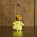 Handmade Small Wool Hanging Fairy - Daffodil - Brown