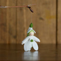 Handmade Small Wool Hanging Fairy - Snowdrop - White