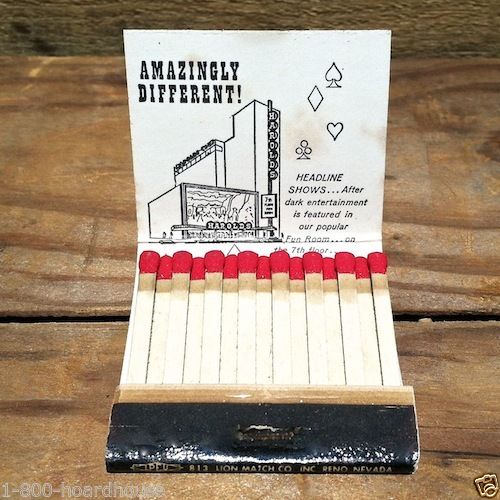 HAROLDS CLUB CASINO Matchbook Matches 1960s
