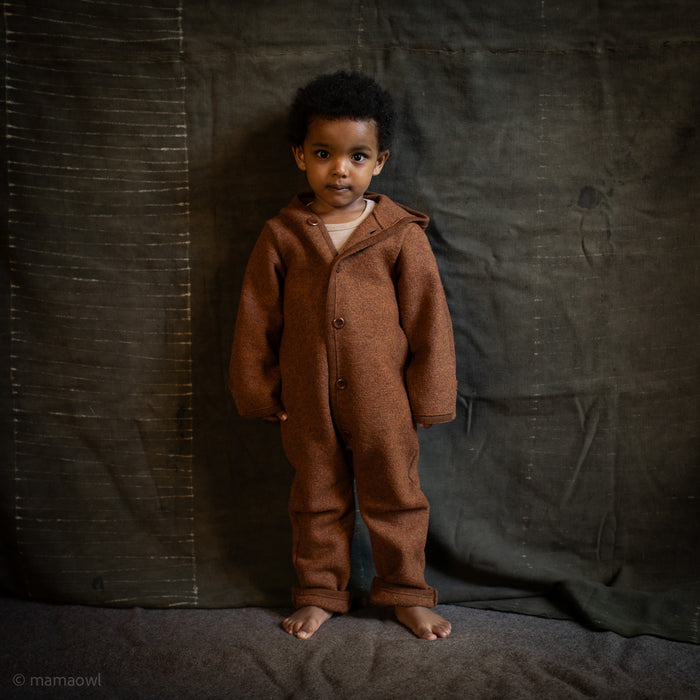 Harvest Baby & Kids Overall - Boiled Merino Wool - Auburn