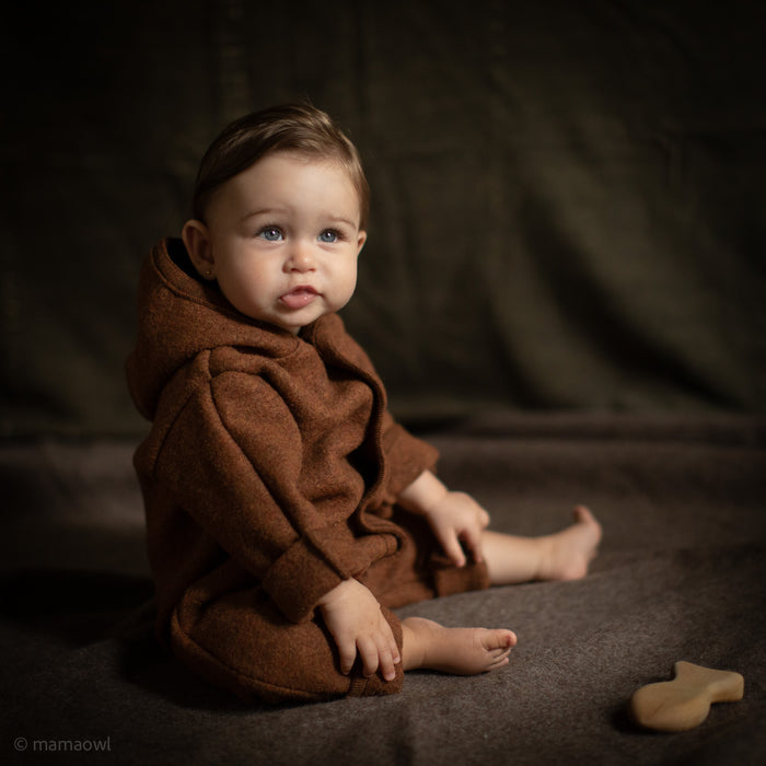 Harvest Baby & Kids Overall - Boiled Merino Wool - Auburn