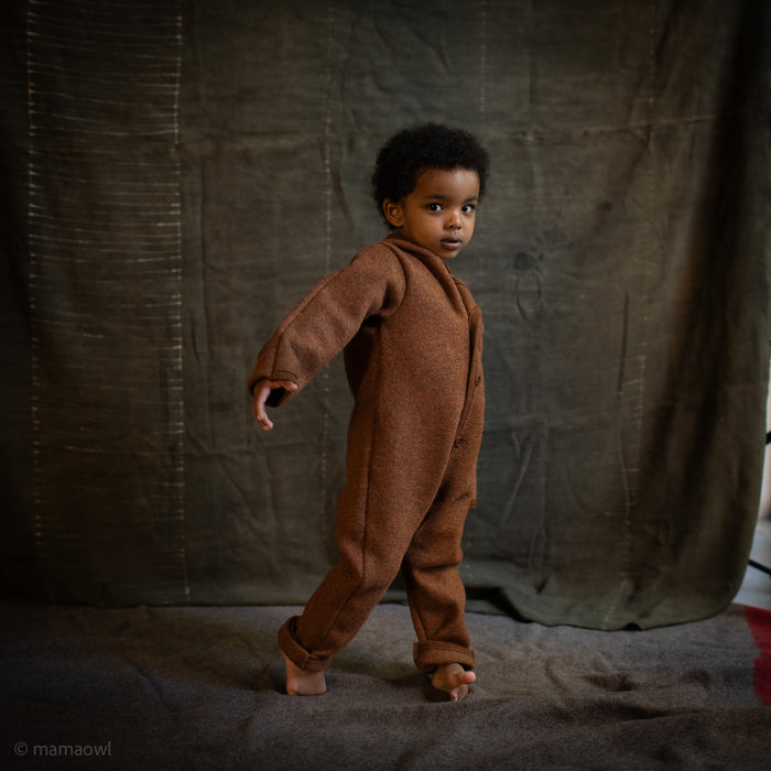 Harvest Baby & Kids Overall - Boiled Merino Wool - Auburn