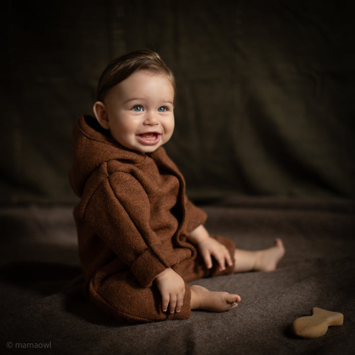 Harvest Baby & Kids Overall - Boiled Merino Wool - Auburn