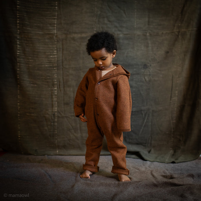 Harvest Baby & Kids Overall - Boiled Merino Wool - Auburn