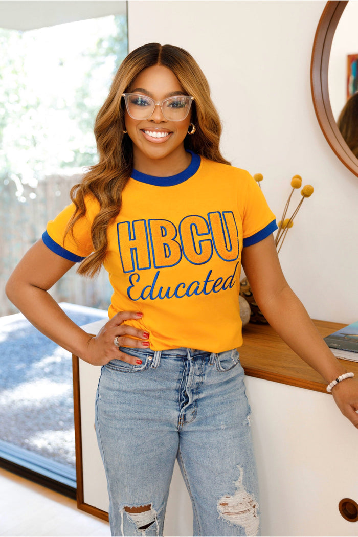 HBCU Women’s Blue/Gold Chenille Tee