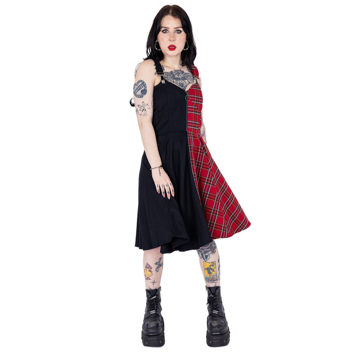 Heartless DIONE DRESS - BLACK/RED TARTAN Claxton Creations GB